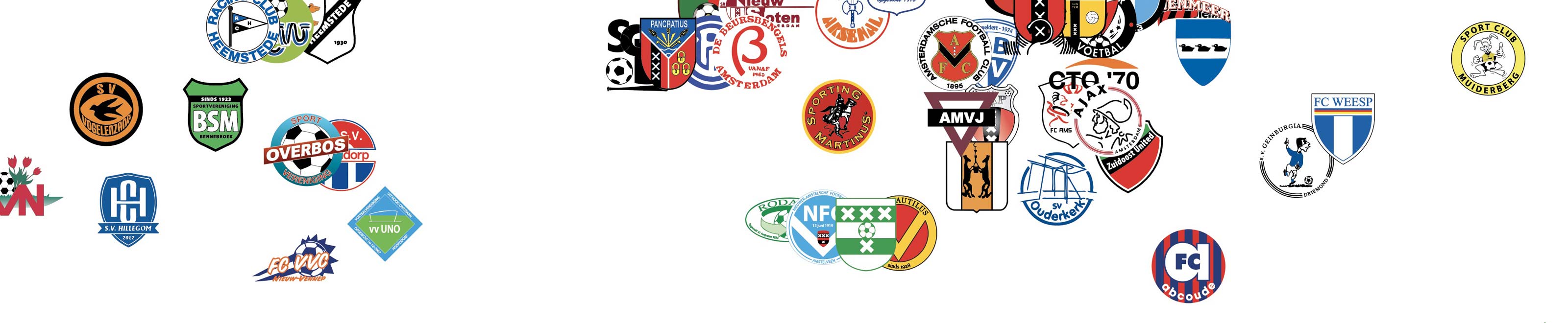 cropped poster Dutch football clubs with Amsterdam teams like Ajax